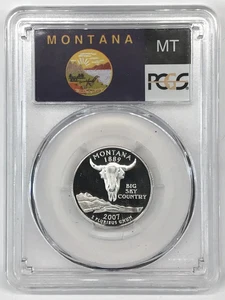 2007-S Silver Proof Montana State Quarter PCGS PR-69 DCAM - Flag Series Label - Picture 1 of 2