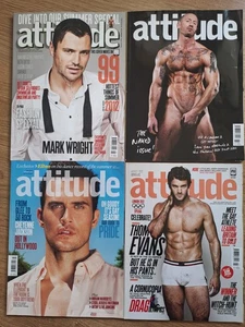 Attitude: 4 Vintage Gay Mags 2012. Mark Wright, Gareth Thomas, Thom Evans - Picture 1 of 7