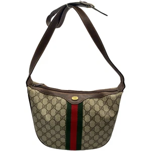 Bolso de Hombro GUCCI GG Supreme Web Línea Jerez PVC Beige Auténtico de Japón - Imagen 1 de 17