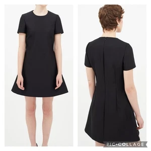 Vestido minimalista negro neutro manga corta CO Collections mini línea A mediano - Imagen 1 de 12