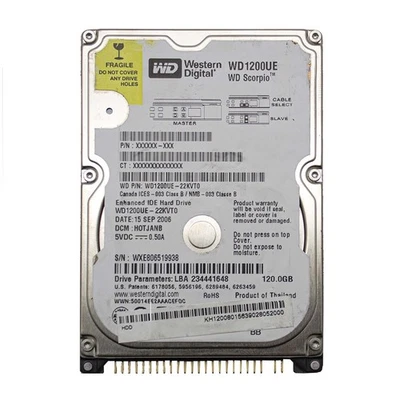 Hard Disk HDD Drive Ide Pata 2,5 " 120gb Computer Portable Eide N Reconditioned - Image 1 of 3