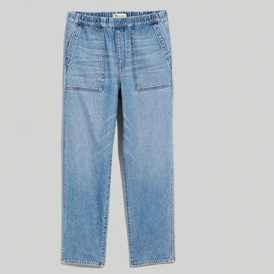 New Madewell Pull On Relaxed Jeans Beswick Wash Size XXLT XXL Tall NG837 - Image 1 of 4