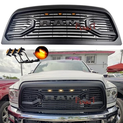 Parachoques delantero rejilla negra para Dodge Ram 2500 Big Horn 2013-2018 con LED/letras Foto 1 de 4