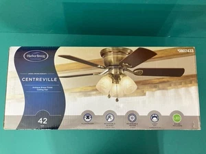 Harbor Breeze Centreville 42-in Antique Brass Finish Flush Mount Ceiling 40688 - Picture 1 of 6