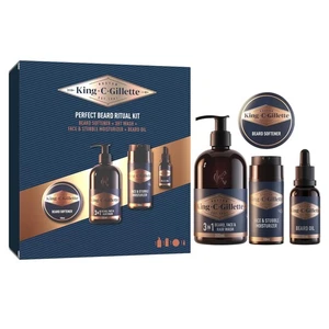 King C Gillette Kit Rituale Barba Perfetta Con Detergente Barba E Viso 350ml - Foto 1 di 24