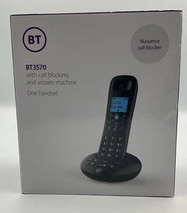 BT 3570 Single Digital Cordless Phone Black LCD Display with Answering Machine - Zdjęcie 1 z 5