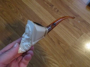 PIPA PARA FUMAR ESPUMA DE MAR VINTAGE - Cara de hombre barbudo - Imagen 1 de 6