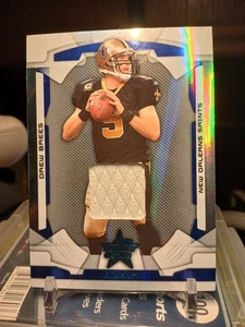 2008 Donruss Leaf Rookies and Stars Sapphire Relic Drew Brees #60 (1/100) - Picture 1 of 4