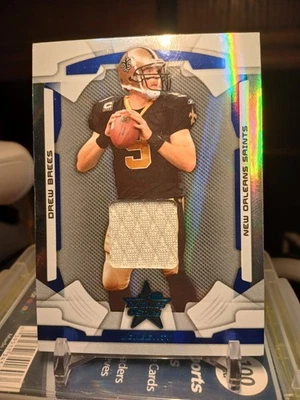 2008 Donruss Leaf Rookies and Stars Sapphire Relic Drew Brees #60 (1/100) - Image 1 of 4