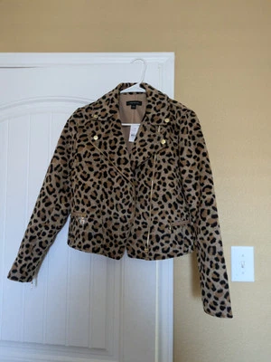 Ann Taylor Loft Animal Print Moto Jacket Women's Size XS - Image 1 of 4