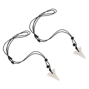 2 Pcs Haifischzahn Halskette Anhängerkette Für Männer Hai-Dekoration - Bild 1 von 12