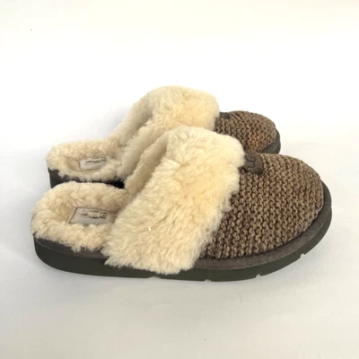 ZAPATILLAS UGG COZY KNIT Marrón Beige Forradas de piel de oveja sin cordones EE. UU. 7 / UE 38 / REINO UNIDO 5 Foto 1 de 4