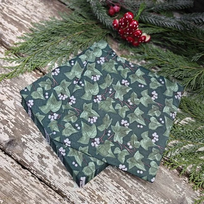20 servilletas de papel de Navidad Gisela Graham Green Ivy Berries fiesta/decoupage/artesanía Foto 1 de 2