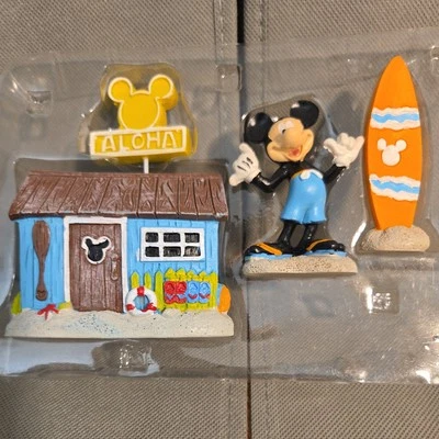  Disney MICKEY MOUSE Aloha BEACH Casa Tabla de Surf Miniatura Estatuarias Kit  Foto 1 de 4