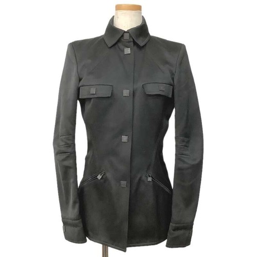 CHANEL Sports Line COCO MARK Giacca Bottoni Quadrati Blusa Donna 36 Nero Cotone