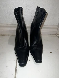 Via Spiga Italy Womens Sz 8n Shoes Black Leather Ankle Boots - Picture 1 of 4