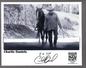 CHARLIE DANIELS HAND SIGNED 8x10 PHOTO+COA COUNTRY MUSIC LEGEND TO JOE - Picture 1 of 1
