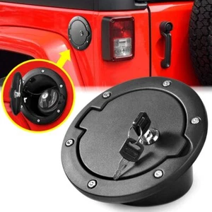 For Jeep Wrangler JK 2007-18 Gas Cap Cover Black Fuel Tank Door Fuel Filler Door - Picture 1 of 6