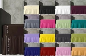 Drap-housse uni teint POLYCOTON linge de lit simple double super king - Photo 1 sur 22