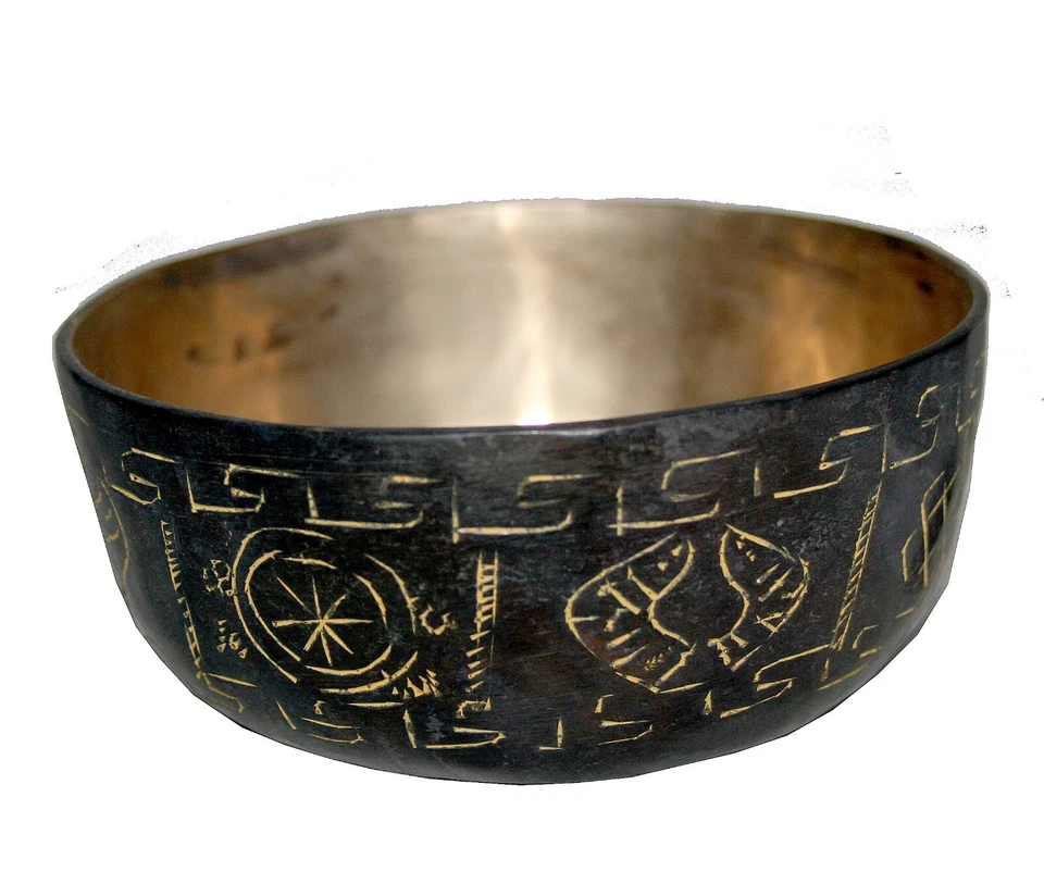 Alte Klangschale Tibet Therapie Halsschale Kehlchakra Klangprobe 337g M80-316-KK - Bild 1 von 1