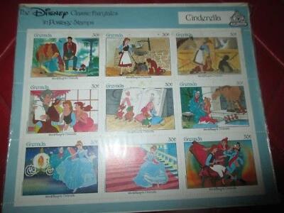 DISNEY Vintage CLASSIC FAIRYTALES In POSTAGE STAMPS - CINDERELLA - 1980's - Image 1 of 2