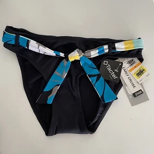 Jag Belted Bikini Swim Bottom Only Small Black Yellow Blue Tie Belt - Picture 1 of 7