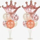 Royal Rose Gold Balloon Stand Kit: Table Centerpiece With Crown Balloons - Perfe