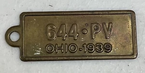 1939 Ohio Goodrich Keychain License Plate Tag - Picture 1 of 2