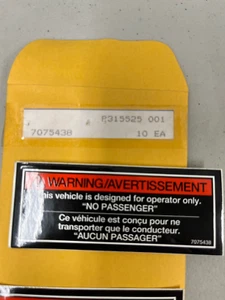 7075438 POLARIS SNOWMOBILE ATV VINTAGE WARNING DECAL POLARIS WARNING DECAL - Picture 1 of 4
