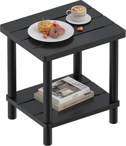 Outdoor Side Table, 2-Tier Small Outdoor Table for Patio, Adirondack Side Tables - Picture 1 of 7