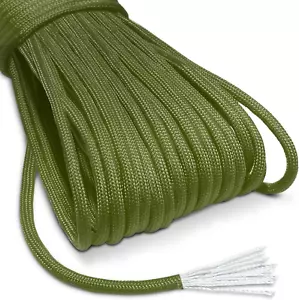 Outdoor Paracord Rope 1000Lb 12 Strand Stronger than 550 Parachute Cord Army Gre - Picture 1 of 12