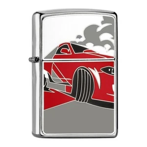 Zippo Chrom gebürstet Farbe Emblem Rennwagen 2008027 - lebenslange Garantie - Bild 1 von 1