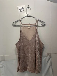 Camiseta sin mangas Mossimo gris rosa terciopelo aplastado para mujer talla L - Imagen 1 de 3