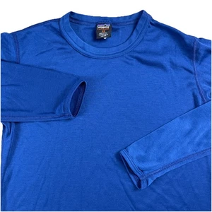 Vintage Patagonia Capilene Long Sleeve Top Baselayer USA Made Blue Size XS - Picture 1 of 16