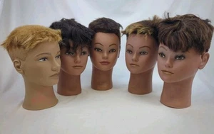 Mannequin heads Lot of 5 Cosmetology Hair Stylist Manikin Heads Short Hair - Picture 1 of 10