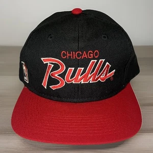 Vintage 90s Chicago Bulls Hat Cap SnapBack Sports Specialties Double Line Script - Picture 1 of 7