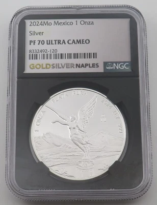 2024 Libertad Onza NGC PF 70 Ultra Cameo Mexico 1 Oz Silver Coin - 8332492-120 - Image 1 of 4