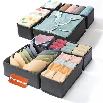 8x Schubladen Organizer Set Kleiderschrank Organisationsboxen Stoff Trennboxen` - Bild 1 von 4