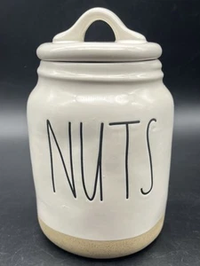 Rae Dunn NUTS Canister Container Lidded Clay Bottom Artisan Collection Magenta - Picture 1 of 8