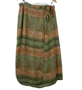 Vintage Phool Maxirock L Besenstiel Wickel Blumen beige neutral Boho gebraucht, in einwandfreiem Zustand - Bild 1 von 14