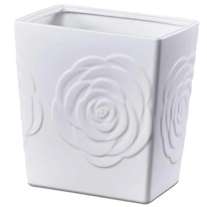 Pattumiera bagno rosa ceramica 2,5 Gal (9 litri), cucina pesante piccola bianca - Foto 1 di 8