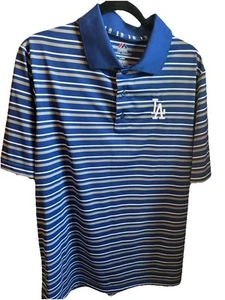 Majestic LA Dodgers Logo Azul Rayas Polo Talla Grande Cool Base (NUEVO) Punto - Imagen 1 de 7