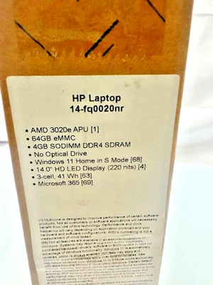 HP Labtop 14-fq0020nr  14" -Touch Screen 65GB *New- - Image 1 of 4
