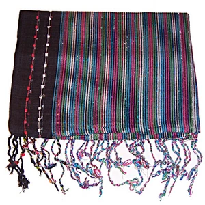 Lurex Schal schwarz gestreift 180x50cm PORTOFREI Viskose Accessoire Halstuch - Bild 1 von 1