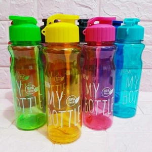 New Design Portable Clear Plastic Travel Cup Sports Drinking Water Bottle With H - Picture 1 of 3