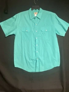 Camisa Para Hombre Haband Travelers Perla A Presión Botones Verde Aqua con Bolsillos Grandes - Imagen 1 de 8