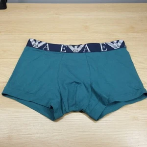 EMPORIO ARMANI Mens Boxer Briefs Small Teal Blue Stretch Logo - Picture 1 of 4