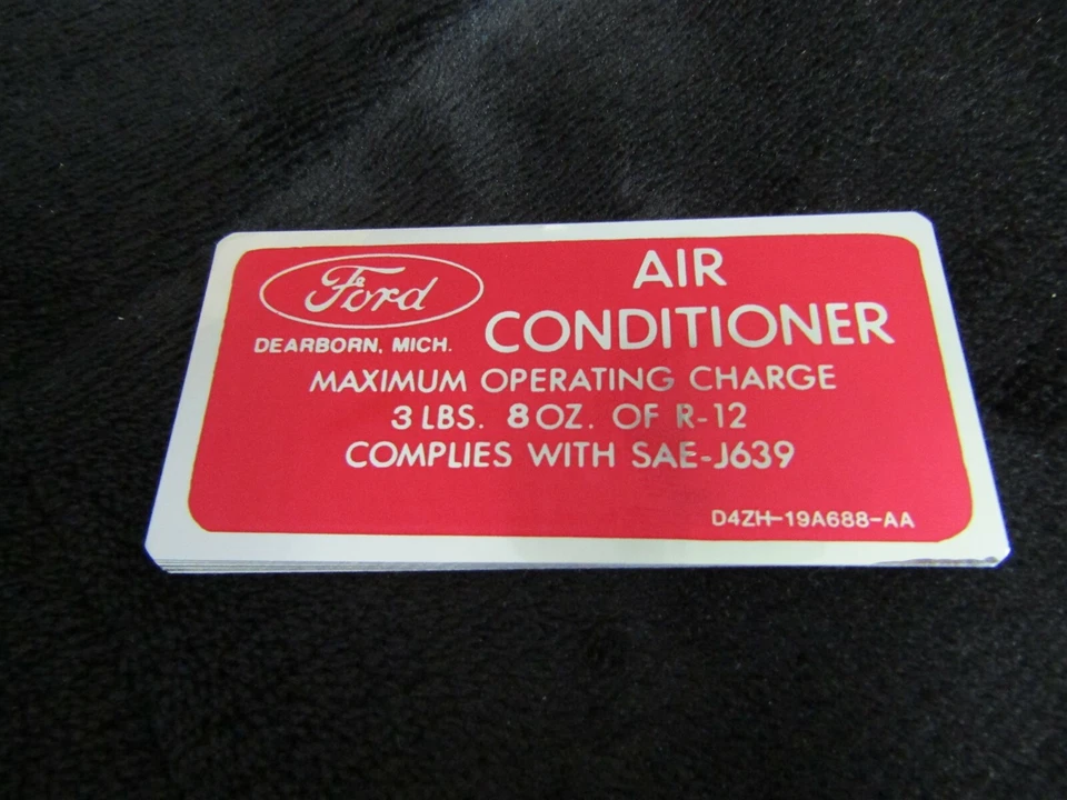 1974 - 1978 FORD MUSTANG II PINTO MERCURY BOBCAT A/C CHARGE INSTRUCTIONS DECAL - Image 1 of 1