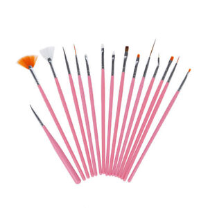 15Pcs Nail Pens UV Gel Design Painting Art Brush Set for Salon Manicure DIY Tool
