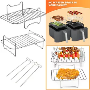 6PCS Air Fryer Rack Stainless Steel Accessories for Ninja/Tower Grill & Skewers - Picture 1 of 12
